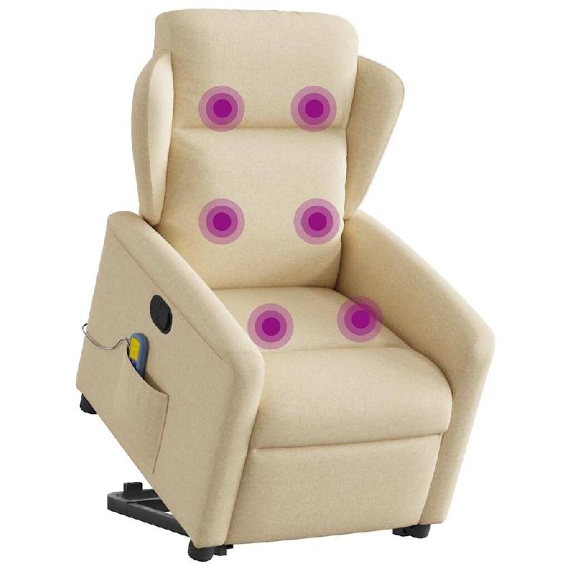 Fauteuil inclinable de massage Crème Tissu Modèle Merderia - 8721102961342_0