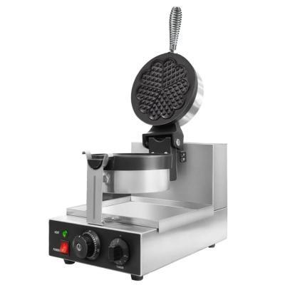 Gaufrier électrique simple en fonte ouverture 90° - plaque en forme de coeur_0