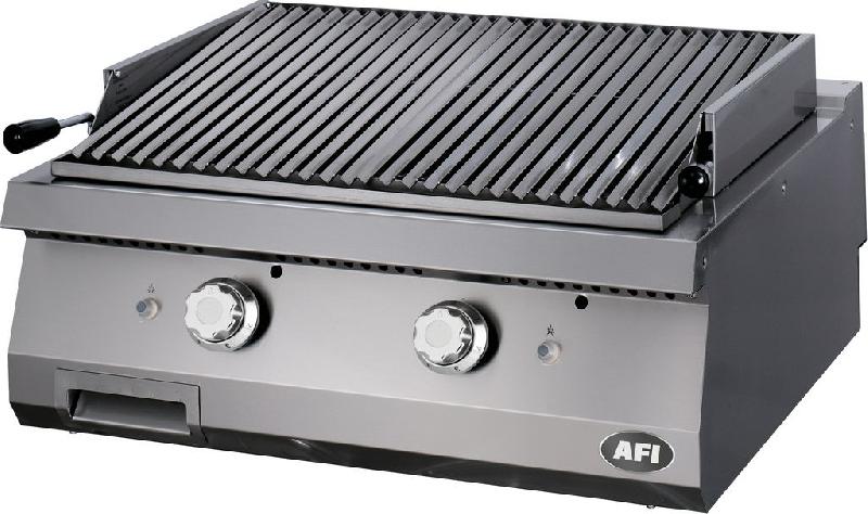 Grill gaz pierre de lave sur coffre grille acier - avec 2 zones pui... - PGPL9PG80_0