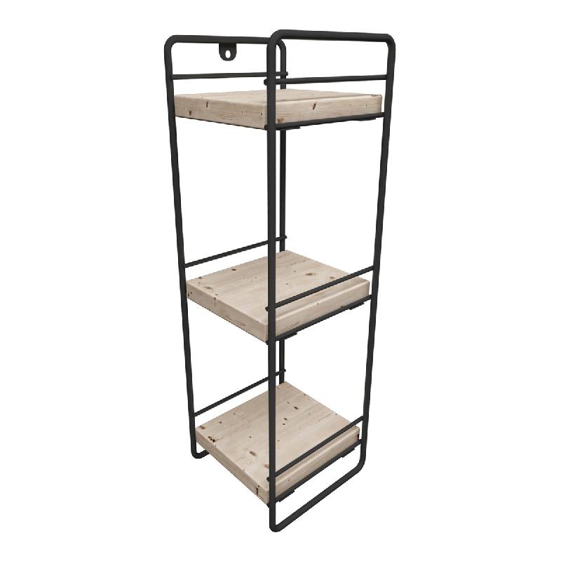 Helloshop26 - Étagère design intemporel salon chambre meuble de rangement de table Pargas à 3 niveaux métal bois de pin 43 x 14 x 13 03_0011186 -_0