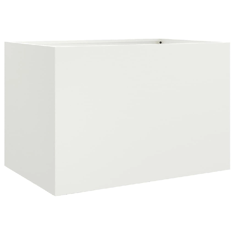 Helloshop26 - Jardinière bac lit surélevé plantes fleurs terrasse jardin 62 x 47 x 46 cm acier blanc 02_0037757 - 3000214279701_0
