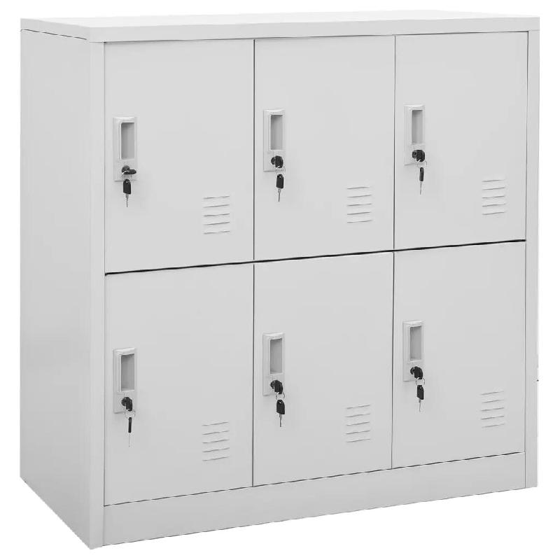 Helloshop26 - Lot de 2 armoires à casiers modernes avec serrures 90 x 45 x 92,5 cm style contemporain en acier gris clair 02_0055156 - gris acier 300_0