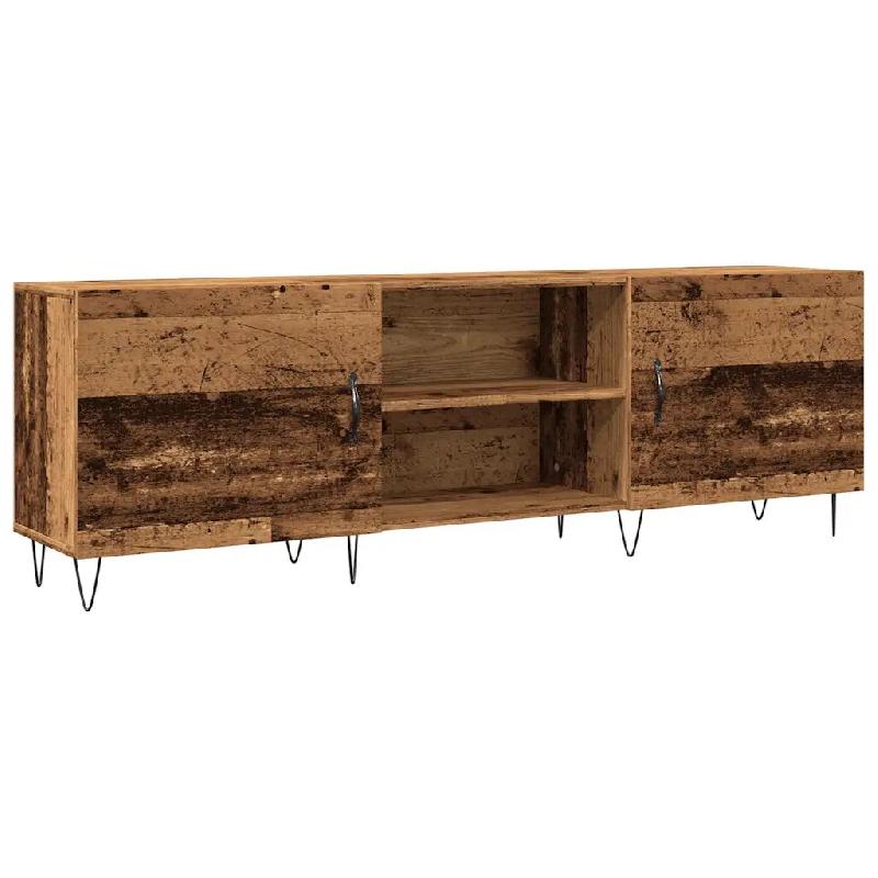 Helloshop26 - Meuble TV vintage en vieux bois rangement spacieux avec 2 tiroirs 150 x 30 x 50 cm en bois d'ingénierie vieux bois 02_0051146 - Bois ma_0