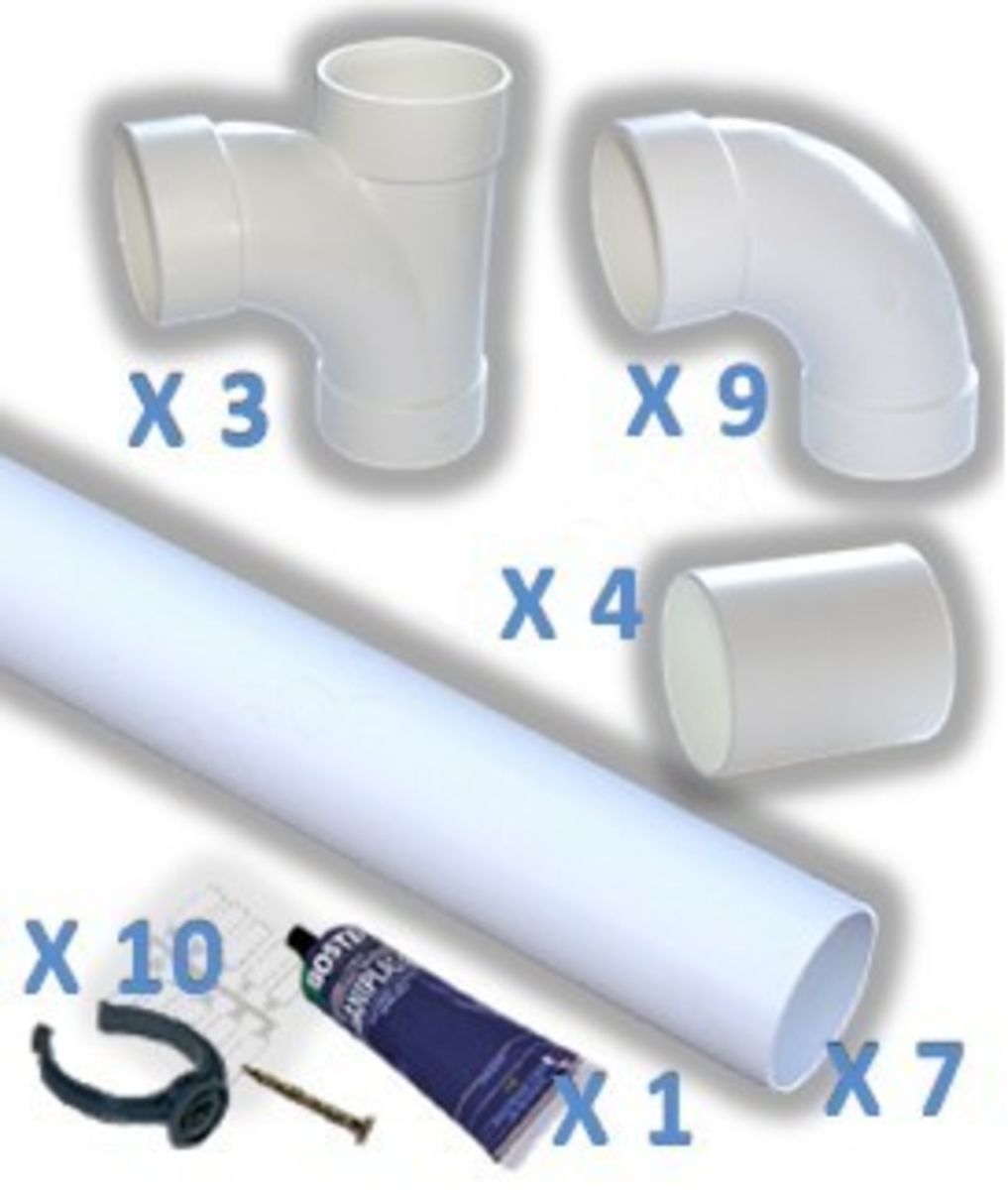 KIT CONDUIT Ø51MM POUR CENTRALE D´ASPIRATION ALDES - 3 PRISES