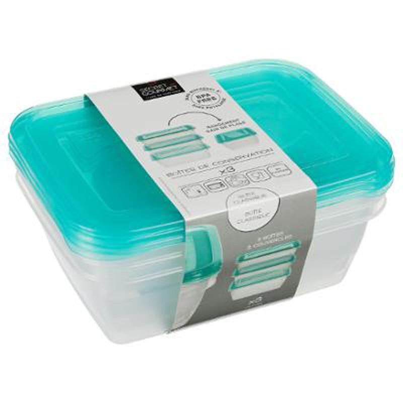 Lot de 3 boîtes de conservation Fresh & Freeze 1,25L - Polyéthylène bleu - Pratiques et fonctionnelles_0