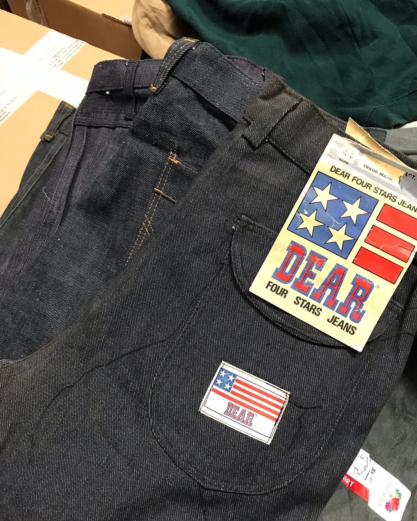 Lot de jeans flare patte d'eph annees 70 deadstock_0