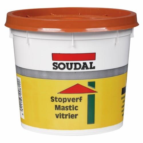 MASTIC VITRIER - À L'HUILE DE LIN - COULEUR ACAJOU - 1 KG SOUDAL