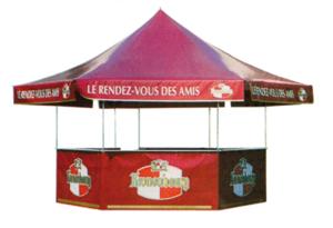 Matériel de stand - Tente hexagonale Maestro 10 m² avec comptoir et habillage imperméable_0