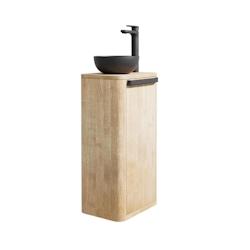 MOB-IN Ensemble meuble lave-mains TOM + vasque + robinet - marron 3701606504943_0