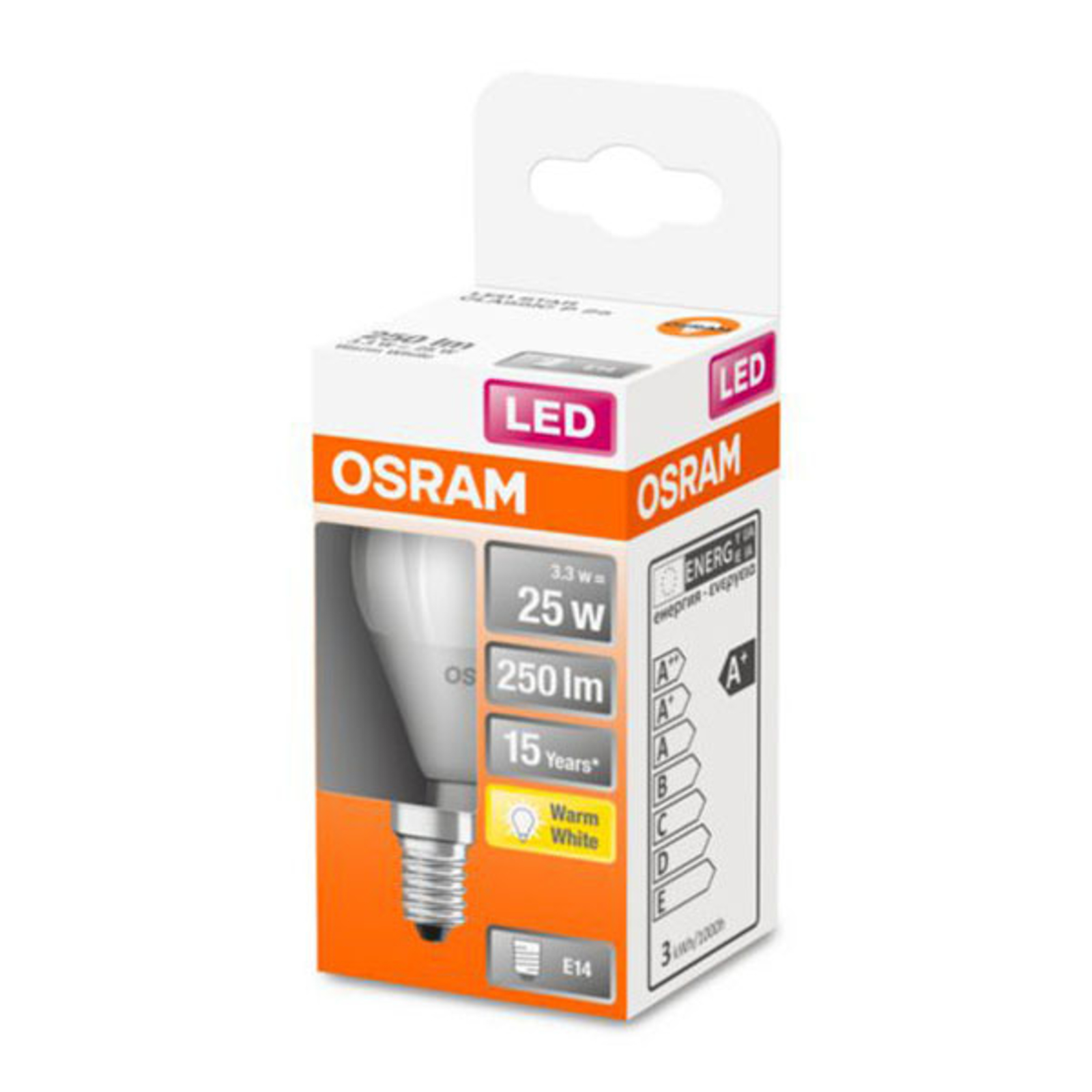 OSRAM CLASSIC P AMPOULE LED E14 2,5W 2.700K MATE