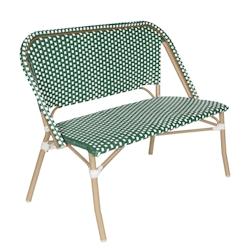 Oviala Business Banc de terrasse en alumunium et rotin synthétique blanc et vert - vert aluminium 112607_0