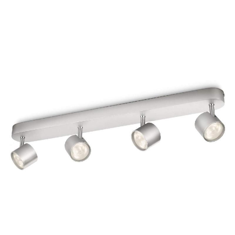 PHILIPS STAR SPOT LED INCLINABLE GRIS À 4 LAMPES