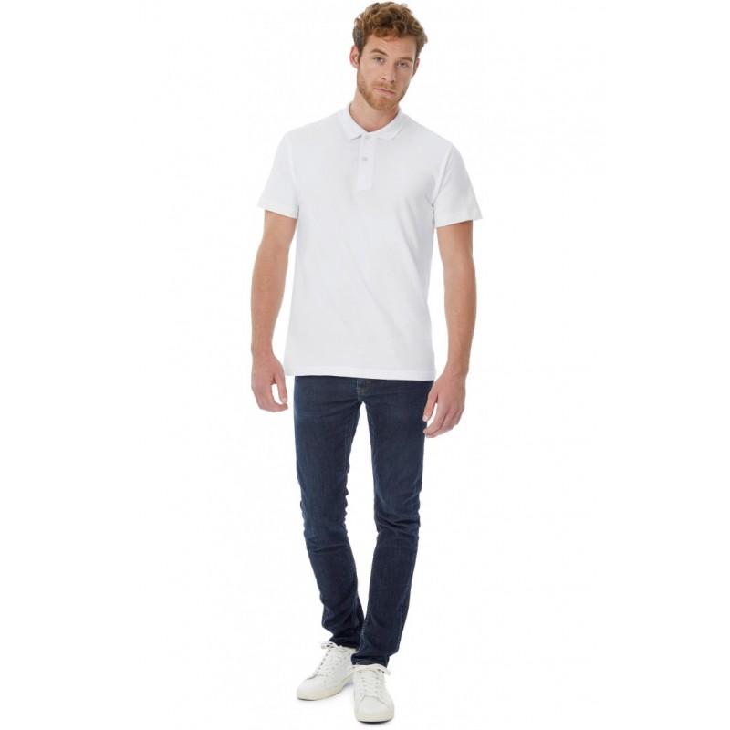 Polo homme ID.001 - 100% coton pré-rétréci Ring-Spun avec col tricot et plaquette 2 boutons_0