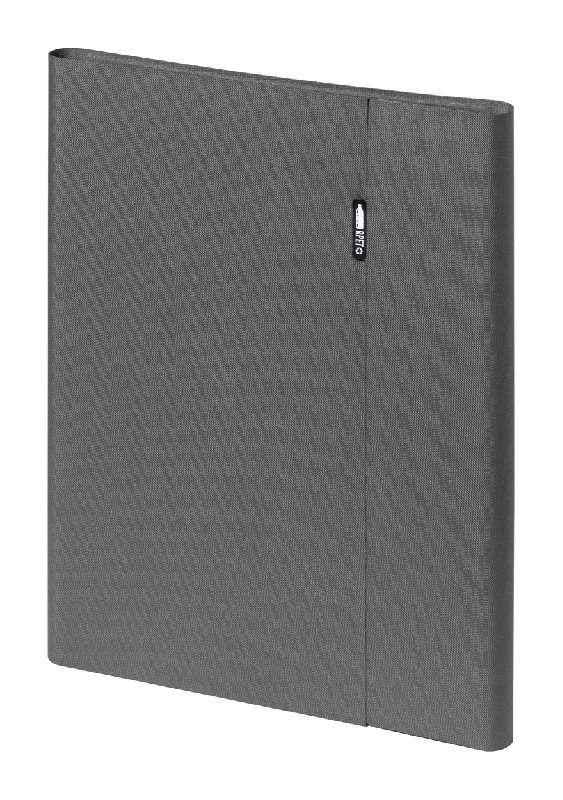 Porte-documents en polyester 600D RPET - format A4 avec fermeture magnétique et support mobile pliable_0