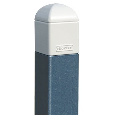 Potelet haute visibilité conviviale 70x70mm - acier peint noir et blanc - 8206333_0