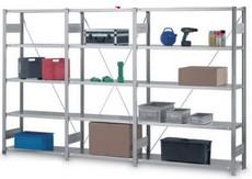 Rayonnage module additionnel 05.1004A - 5 étagères galvanisées - 200 kg par étagère - Réglage en pas de 25 mm_0