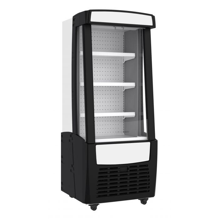 Réfrigérateur noir positif professionnelle avec vitrine ouverte libre service - 274l - 7464.0320_0