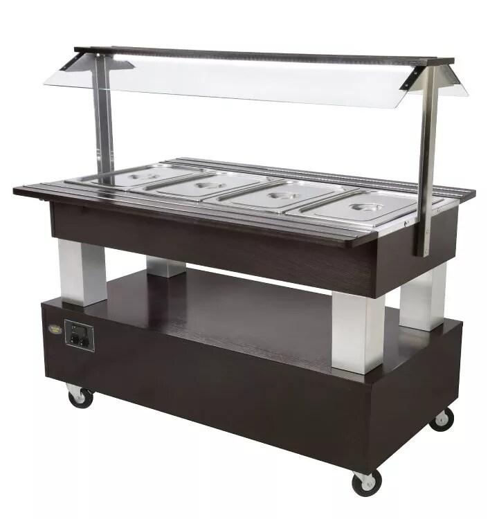 Roller Grill buffet chaud salad'bar wenge 4 bacs GN SB 40 CW - marron Bois manufacturé SB 40 CW_0