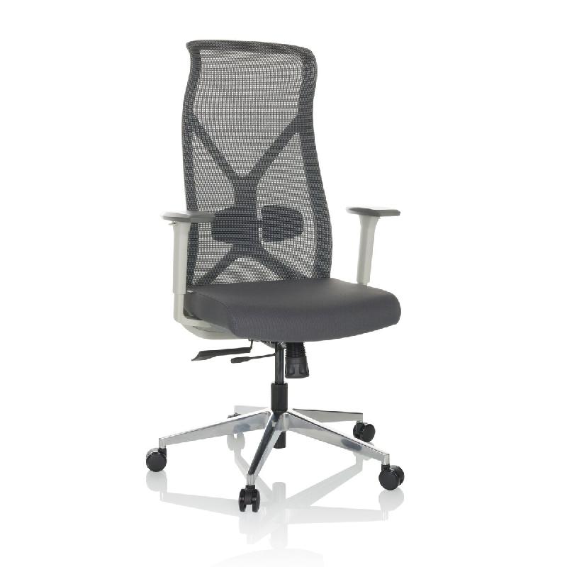 Siège de travail / chaise de bureau AZURRO WHITE tissu maille / tissu gris hjh OFFICE - gris polyester 751015_0