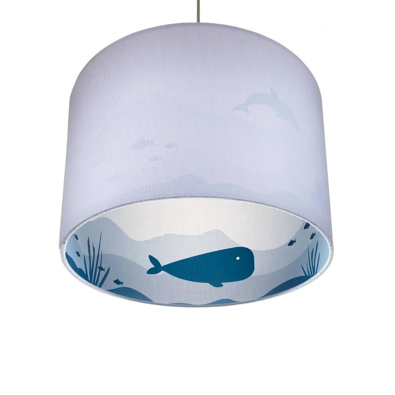 WALDI-LEUCHTEN GMBH SUSPENSION SILHOUETTE BALEINE EN GRIS/BLEU