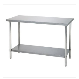 Table cuisine inox professionnelle 100 cm - Bartscher avec étagère et pieds ajustables_0