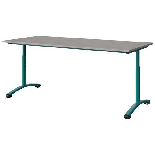 TABLE MALIBU 180X80 T3/T6 DL ST ABS BÉTON F186/BLEU 5018