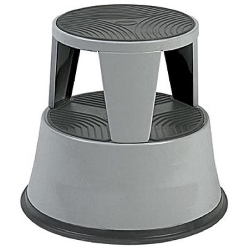 TABOURET MARCHEPIED – EN MÉTAL ET ANTIDÉRAPANT - COULEUR GRIS FONCÉ