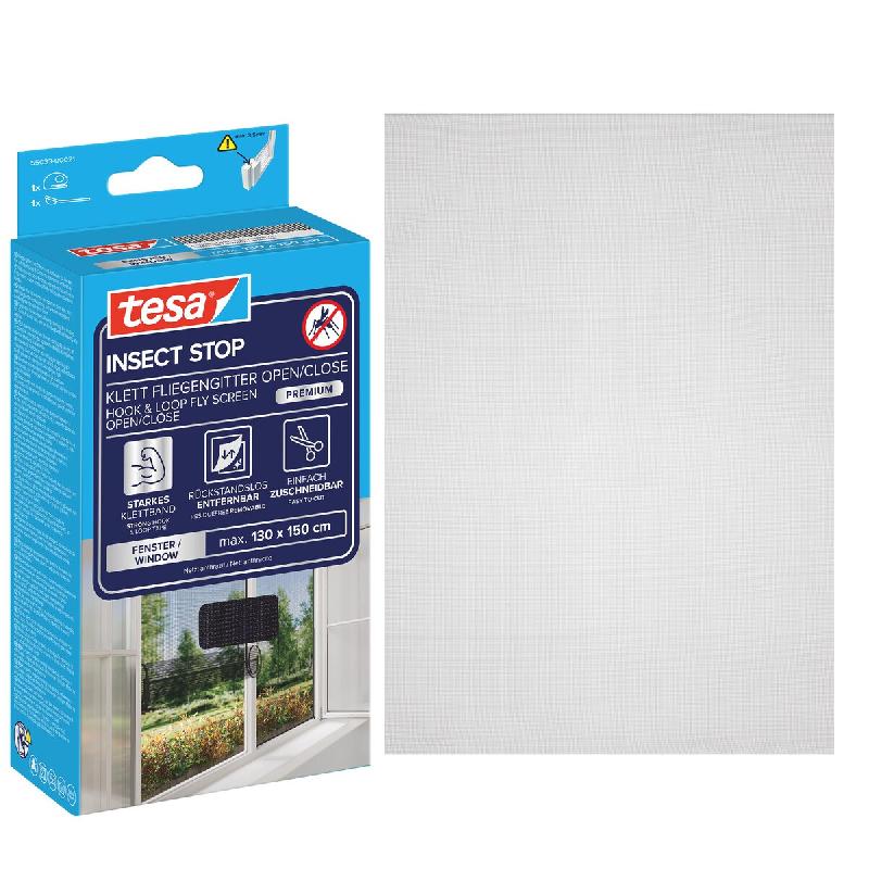 Tesa INSECT STOP H&L Fly Screen Open / Close Premium - moustiquaire pour ouvrir et fermer pour fenêtres - Répulsif anti-moustiques sans percer - noi_0