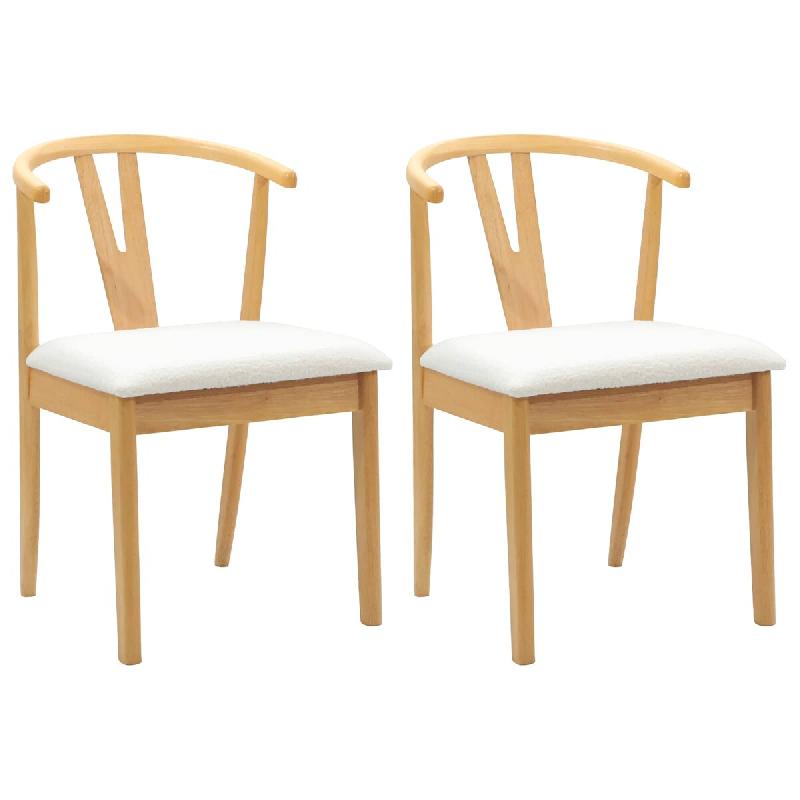 VidaXL Chaise de salle à manger 2 pcs Naturel et clair Modèle Atlas Bois Plus - 42020410_0