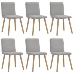 VidaXL Chaises à Manger Lot De 6 Gris Nuage Tissu - gris 8721158569684_0