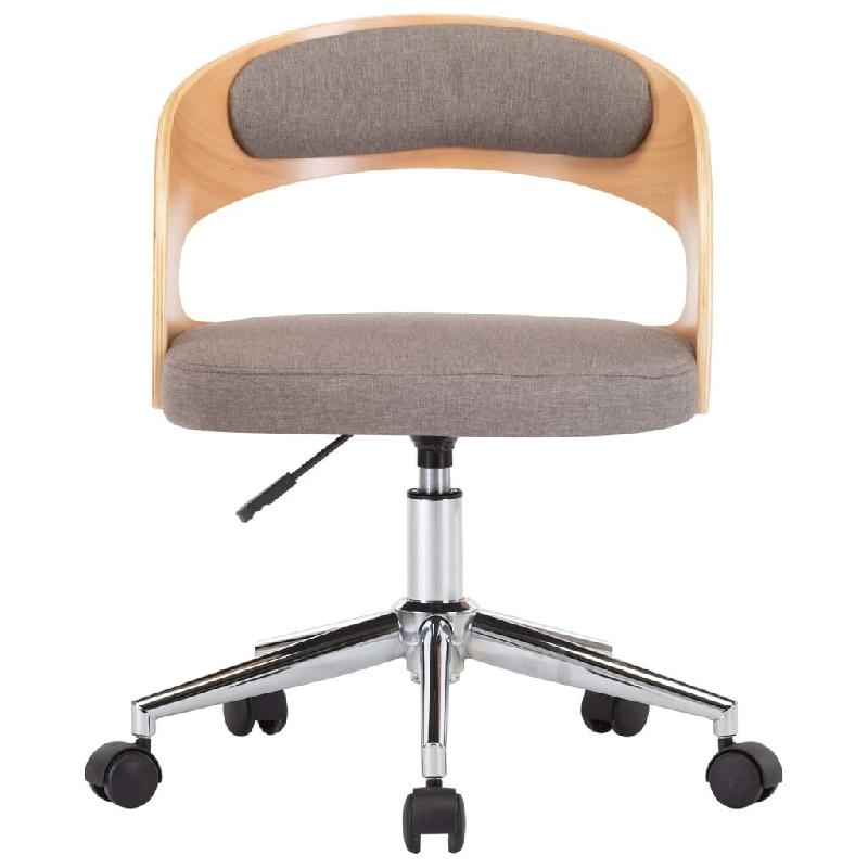 VidaXL Chaises pivotantes à manger lot de 4 taupe bois courbé et tissu Modèle Toscaria - 8720286023655_0