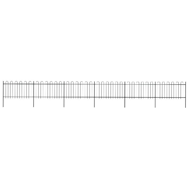Vidaxl clôture de jardin avec dessus en cerceau acier 10,2 x 1 m noir 277661_0