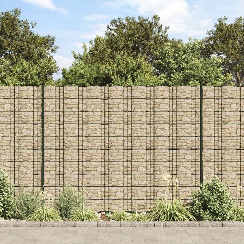 Vidaxl écrans d'intimités de jardin 4 pcs aspect de pierre gris pvc 3294936_0