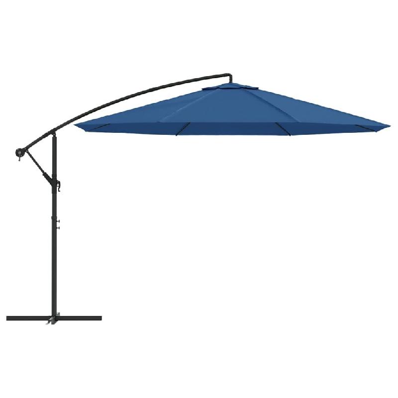 VidaXL Parasol de jardin en porte-à-faux avec mât en aluminium bleu Modèle Boréal Jardin Plus - bleu 47131_0