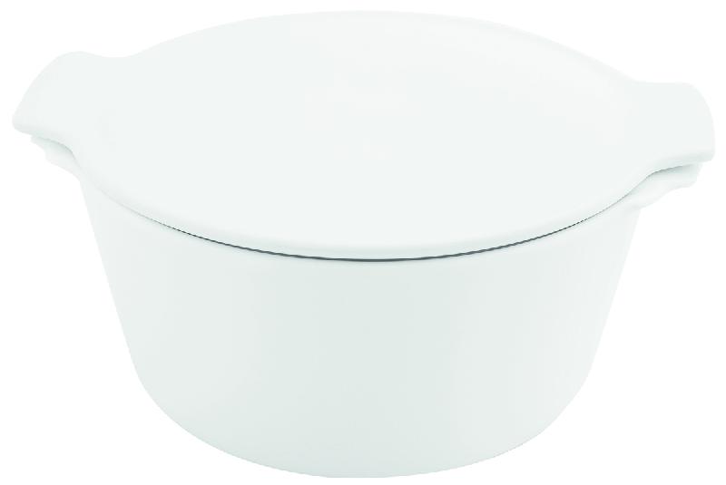 COCOTTE AVEC COUVERCLE ROND BLANC PORCELAINE Ø 20 CM ULYSSE PILLIVUYT