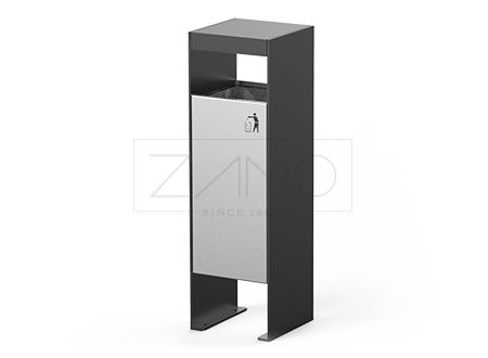 Poubelle extérieure 03.061.Sc - Zano - 52L - acier noir et inox - design classique et moderne_0