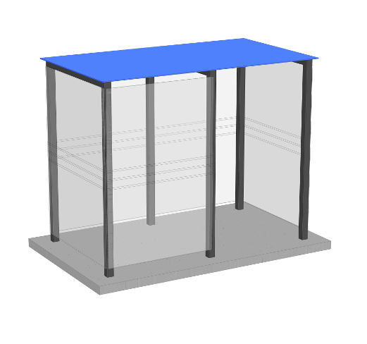 Abri bus ab 900 tm sc / structure en acier / bardage en polycarbonate / avec banquette / 270 x 150 cm_0