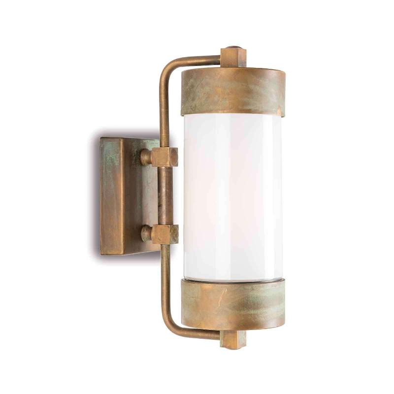 MORETTI LUCE APPLIQUE D\'EXT. SILINDAR 3389, LAITON ANCIEN/OPALE