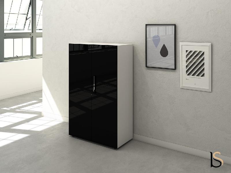 Armoire moyenne à portes battantes Luxury - Ofitres - Noir_0