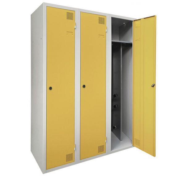 ARMOIRE SÉCHANTE IS 3 COLONNES À CLÉ JAUNE - MANUTAN COLLECTIVITÉS