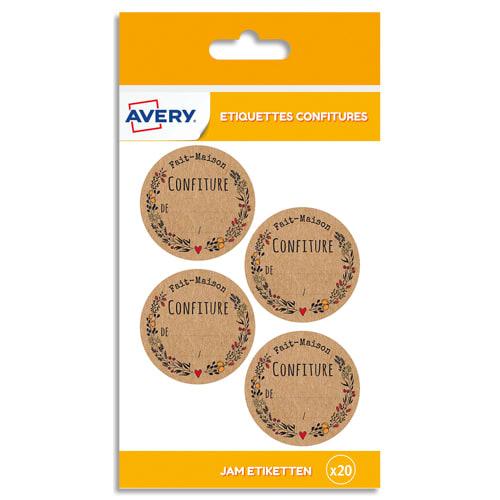 Ave S/20 étiquettes rondes kraft - modèle Confit CONF20K_0