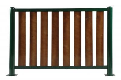 Barrière Gigny - 1m ou 1.5m - Pieds en tube Ø76 mm, lames bois 35 mm, finition galva + peinture_0