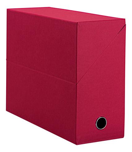 LOT DE 5 - BOÎTE DE CLASSEMENT CARTON OXFORD DOS 12 CM ROUGE