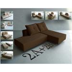 CANAPÉ MARRON CONVERTIBLE EN TISSU FEYDOM 2AB CANAPÉ CONVERTIBLE_0