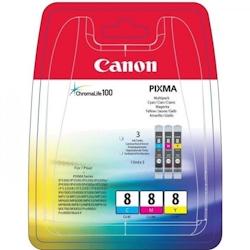 CANON Pack de 3 cartouches d'encre CLI-8 Cyan/Magenta/Jaune Canon - 3666373971698_0