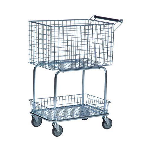 CHARIOT GRILLAGÉ 2 CORBEILLES - FORCE 100 KG