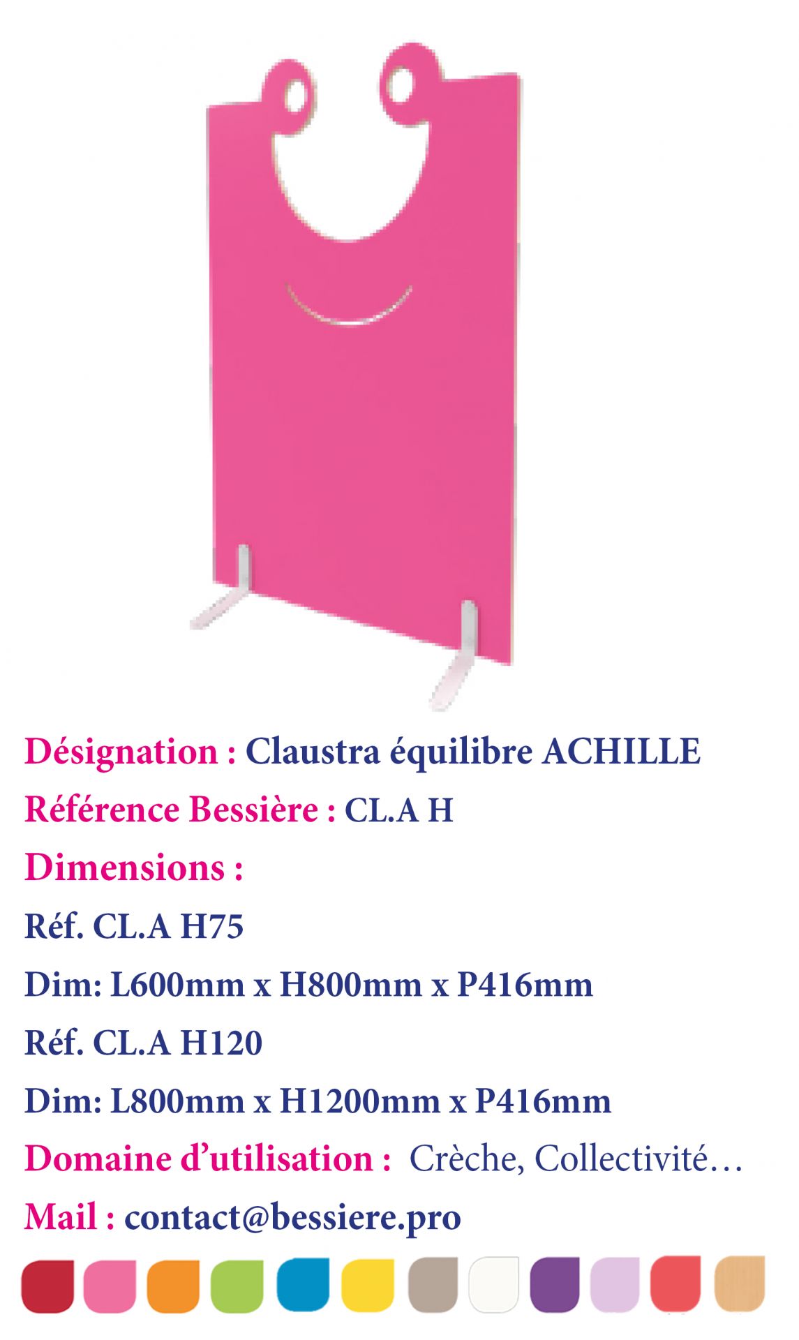 Claustra équilibre Achille - panneau MDF 16 mm - 12 décors au choix - idéal pour crèche et collectivité_0