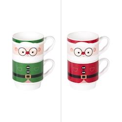 Coffret 2 mugs Hohoho -  30 cl Multicolore Rond Porcelaine Table Passion 12x8.8 cm - multicolore porcelaine 3106232313417_0