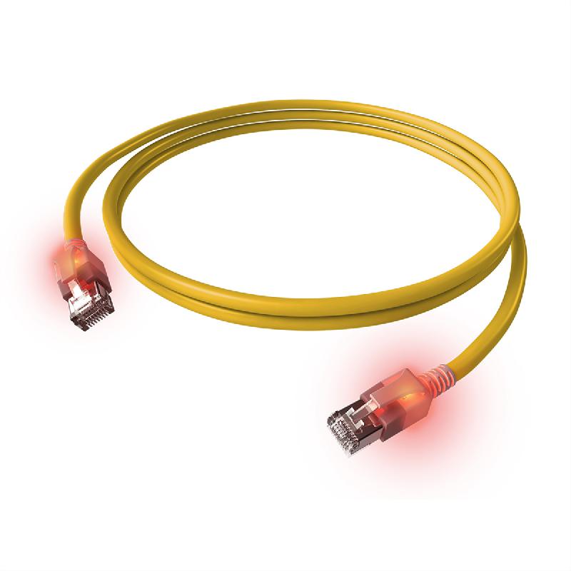 Cordon EasyLan DualBoot® LED Cat.6A (Classe EA) S/FTP, LSOH, jaune, 10 m_0