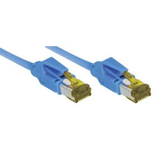 CORDON RJ45 SUR CÂBLE CAT. 7 S/FTP LSOH SNAGLESS BLEU-15 M